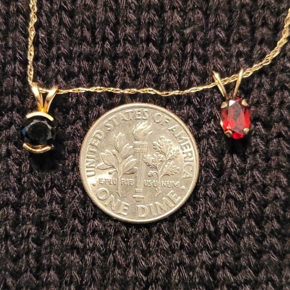 10K Necklace with (2) 14K Pendants - Picture 2 of 6